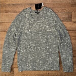John Varvatos USA Men’s Size XL Wool Blend Sweater NWT In Elephant Grey Luxury
